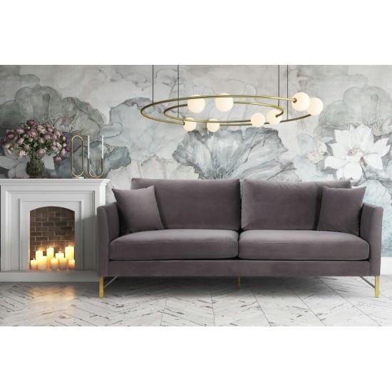 TOV Furniture Massi Grey Velvet Sofa