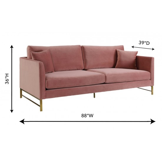 TOV Furniture Massi Rose Velvet Sofa