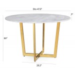 TOV Furniture Maxim White Marble Dining Table