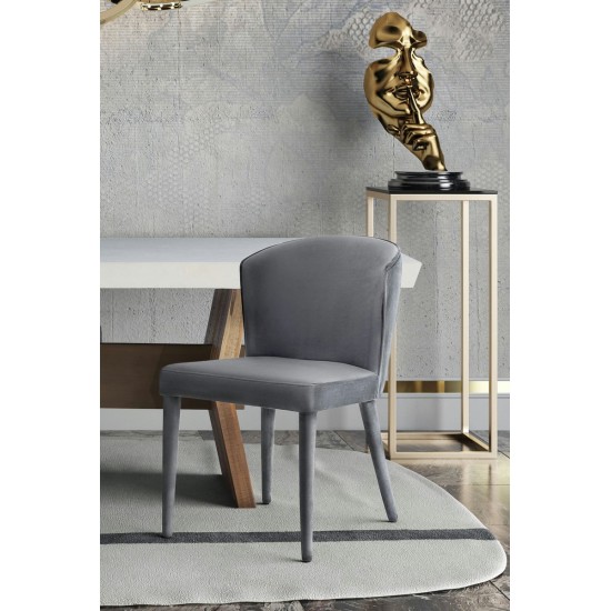 TOV Furniture Metropolitan Grey Velvet Chair