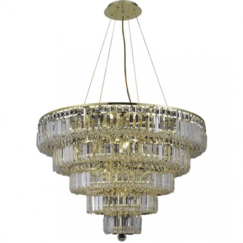 Elegant Lighting Maxime 17 Light Gold Chandelier Clear Swarovski Elements Crystal