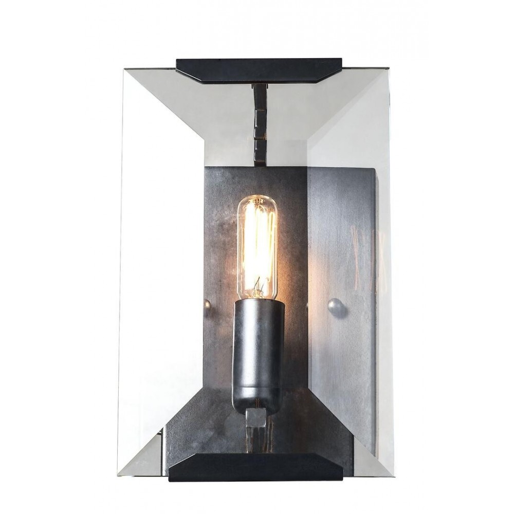 Elegant Lighting 1212 Monaco Collection Wall Sconce W: 6in H: 10in Ext: 7in Lt: 1 Flat Black (Matte) Finish