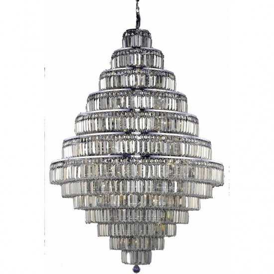 Elegant Lighting Maxime 38 Light Chrome Chandelier Golden Teak (Smoky) Royal Cut Crystal