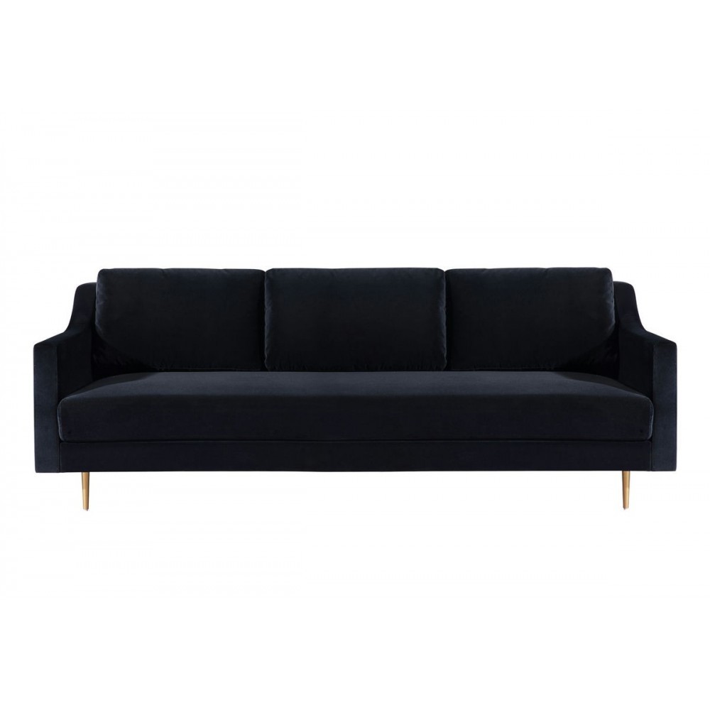 TOV Furniture Milan Black Velvet Sofa