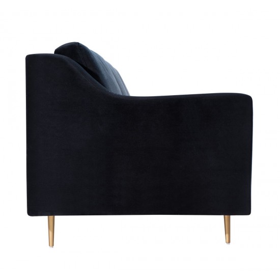 TOV Furniture Milan Black Velvet Sofa