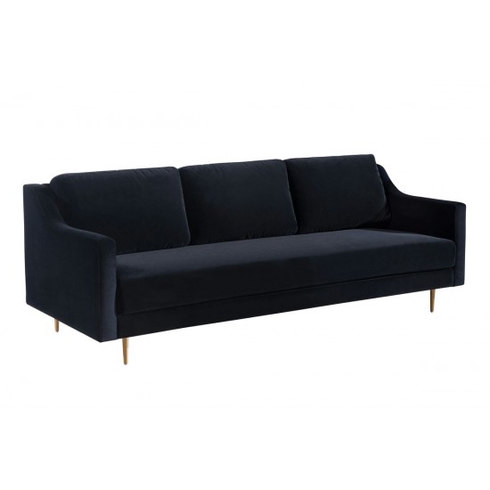 TOV Furniture Milan Black Velvet Sofa