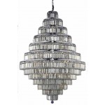 Elegant Lighting Maxime 38 Light Chrome Chandelier Golden Teak (Smoky) Royal Cut Crystal