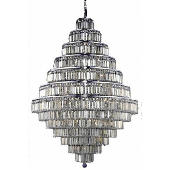 Elegant Lighting Maxime 38 Light Chrome Chandelier Golden Teak (Smoky) Royal Cut Crystal