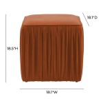 TOV Furniture Morgan Cognac Pleated Ottoman