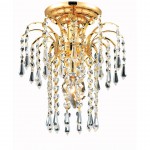Elegant Lighting Falls 1 Light Gold Flush Mount Clear Spectra Swarovski Crystal