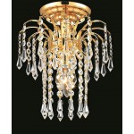 Elegant Lighting Falls 1 Light Gold Flush Mount Clear Spectra Swarovski Crystal