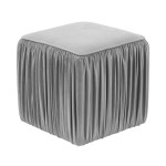 TOV Furniture Morgan Slate Pleated Ottoman