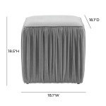 TOV Furniture Morgan Slate Pleated Ottoman