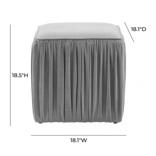 TOV Furniture Morgan Slate Pleated Ottoman