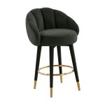 TOV Furniture Myla Black Swivel Counter Stool