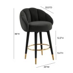 TOV Furniture Myla Black Swivel Counter Stool