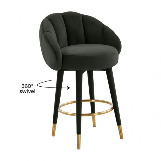 TOV Furniture Myla Black Swivel Counter Stool