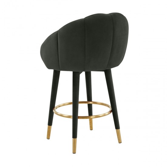 TOV Furniture Myla Black Swivel Counter Stool