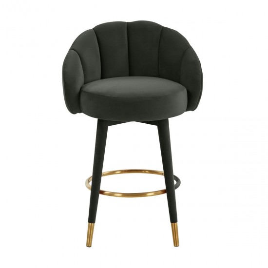 TOV Furniture Myla Black Swivel Counter Stool