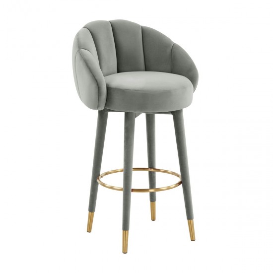 TOV Furniture Myla Light Grey Swivel Bar Stool