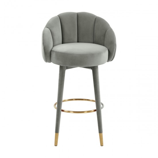 TOV Furniture Myla Light Grey Swivel Bar Stool