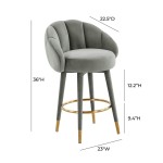 TOV Furniture Myla Light Grey Swivel Counter Stool