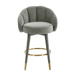 TOV Furniture Myla Light Grey Swivel Counter Stool