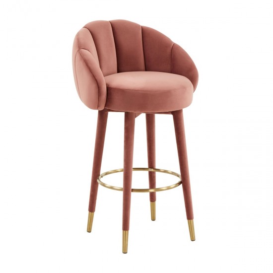 TOV Furniture Myla Salmon Swivel Bar Stool