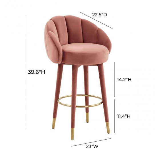 TOV Furniture Myla Salmon Swivel Bar Stool