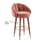 TOV Furniture Myla Salmon Swivel Bar Stool