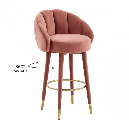 TOV Furniture Myla Salmon Swivel Bar Stool