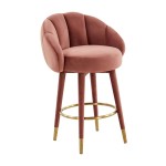 TOV Furniture Myla Salmon Swivel Counter Stool