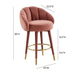 TOV Furniture Myla Salmon Swivel Counter Stool