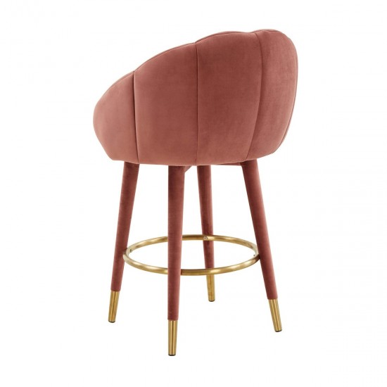 TOV Furniture Myla Salmon Swivel Counter Stool