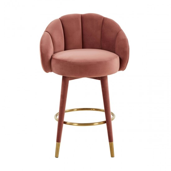 TOV Furniture Myla Salmon Swivel Counter Stool