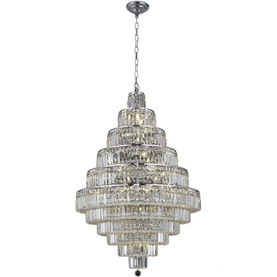 Elegant Lighting Maxime 30 Light Chrome Chandelier Clear Elegant Cut Crystal