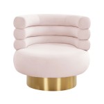 TOV Furniture Naomi Blush Velvet Swivel Chair