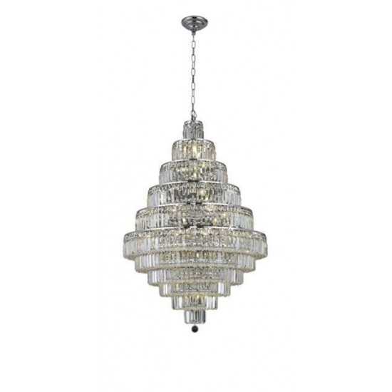 Elegant Lighting Maxime 30 Light Chrome Chandelier Clear Elegant Cut Crystal