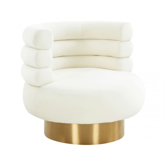 TOV Furniture Naomi Cream Velvet Swivel Chair