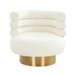 TOV Furniture Naomi Cream Velvet Swivel Chair