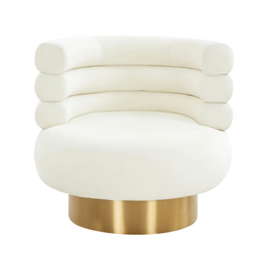 TOV Furniture Naomi Cream Velvet Swivel Chair