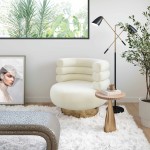 TOV Furniture Naomi Cream Velvet Swivel Chair