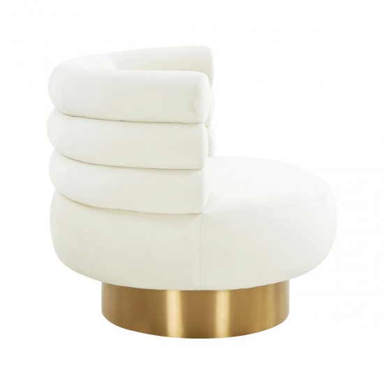 TOV Furniture Naomi Cream Velvet Swivel Chair