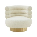 TOV Furniture Naomi Faux Shearling Swivel Chair