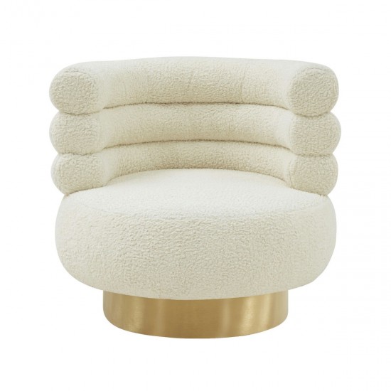 TOV Furniture Naomi Faux Shearling Swivel Chair