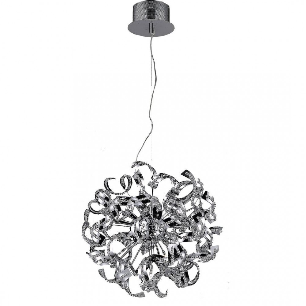 Elegant Lighting Tiffany 9 Light Chrome Pendant Clear Elegant Cut Crystal