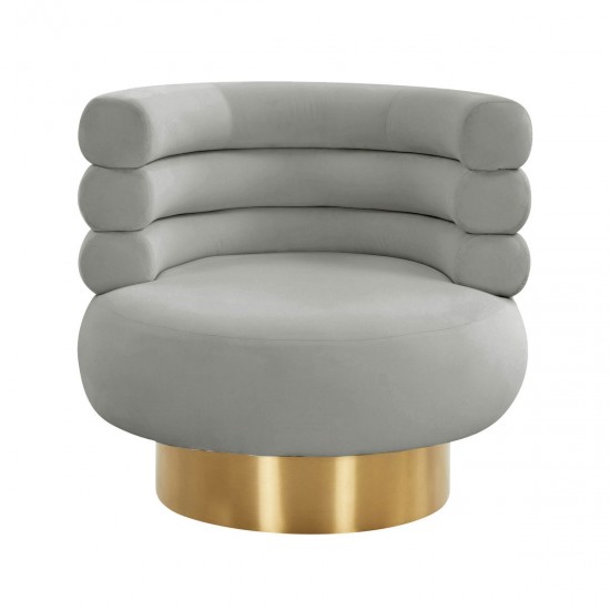 TOV Furniture Naomi Grey Velvet Swivel Chair