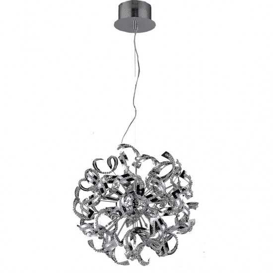 Elegant Lighting Tiffany 9 Light Chrome Pendant Clear Elegant Cut Crystal