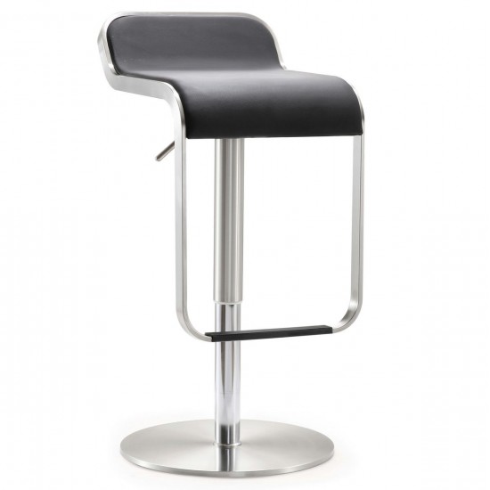 TOV Furniture Napoli Black Stainless Steel Adjustable Barstool