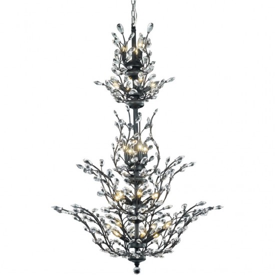 Elegant Lighting Orchid 25 Light Dark Bronze Chandelier Clear Swarovski Elements Crystal